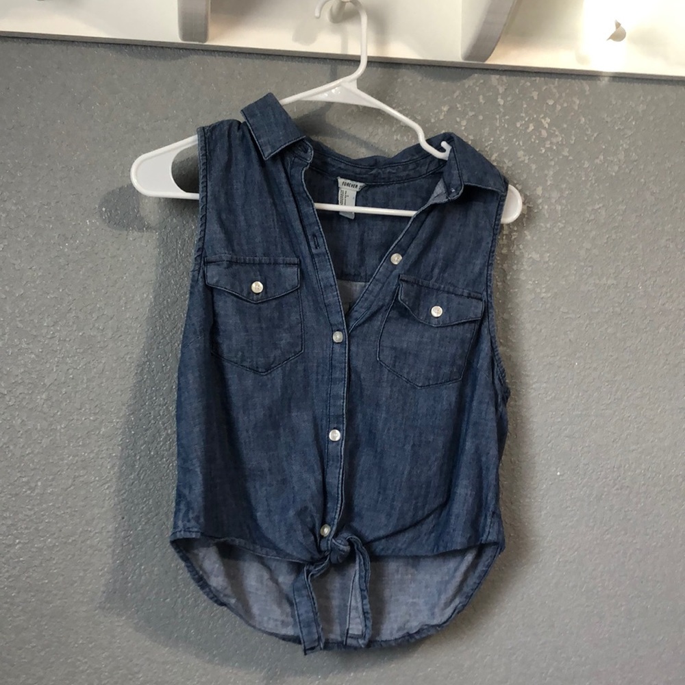 Forever 21 Blue Jean Top
